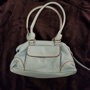 Wilson Leather Vintage Handbag Faded Aqua Blue small shoulder bag